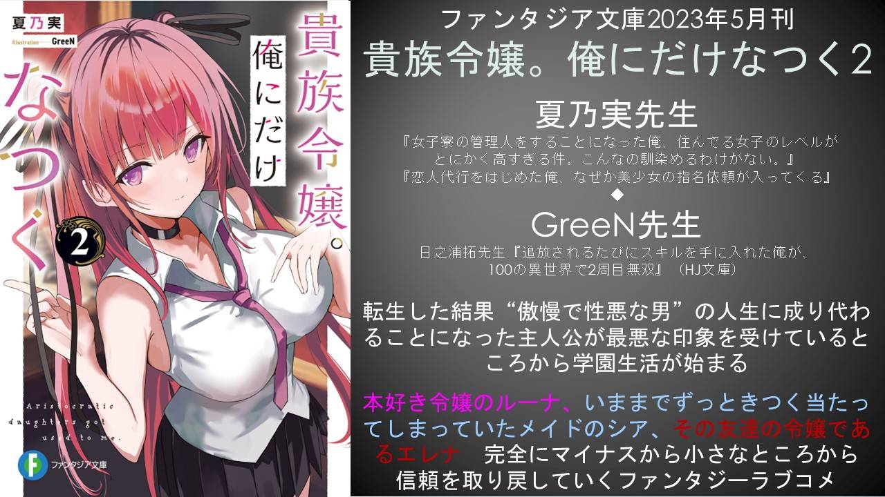 ファンタジア文庫2023年5月刊 貴族令嬢。俺にだけなつく2